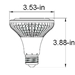 12W LED PAR30 Light Bulb 3000K Warm White  - LB-7193