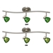 3-light brushed steel finished bar with green shades R8000-3L-BS-CGN
