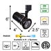 Compact PAR20 LED Track Lighting Kit 50047-3L20-3K-BK Specification