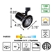 Compact PAR30 LED Track Lighting Kit 50047-3L30-3K-BK Specification