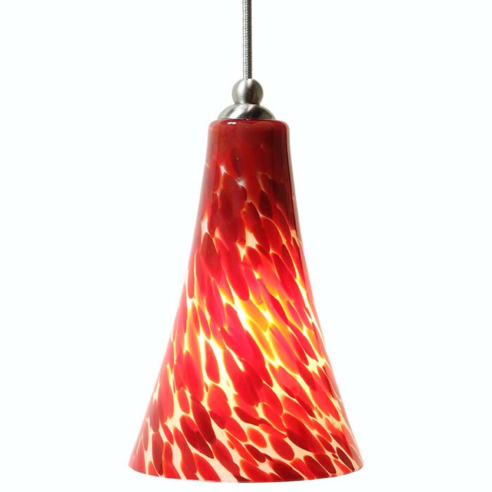 DPN-24-6-REDP Red Colored Bell Shaped Glass Pendant Light 