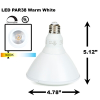 PAR38 LED Light Bulb 13W 3000K Warm White - White Finish   PAR38 LED Bulb, LED Bulbs, Light Bulbs, PAR38, PAR, LED,  Warm White, 3000K, LB-3002-WH-3K