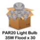 Light Bulb Halogen PAR20 35W FL (30-Pack) Halogen Light Bulbs, PAR Lamps, PAR20, PAR 20, FL, Flood, Pack