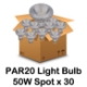 Light Bulb Halogen PAR20 50W Spot (30-Pack)  Halogen Light Bulbs, PAR Lamps, PAR20, PAR 20, SP, Spot, Pack, 50W, wattage, 120v