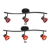3-light dark bronze finished bar with frosted red shades R8000-3L-DB-FRD