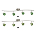 4-light brushed steel finished bar with clear green shades R8000-4L-BS-CGN