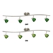 4-light brushed steel finished bar with frosted green shades R8000-4L-BS-FGN