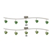 5-light brushed steel finished bar with clear green shades R8000-5L-BS-CGN