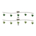 5-light brushed steel finished bar with frosted green shades R8000-5L-BS-FGN