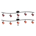 5-light dark bronze finished bar with frosted red shades R8000-5L-DB-FRD