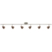 D168-66-BS-BRNS 6-light Bar Light, Brushed Steel finish with Brown Spot glass shades