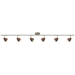 D168-66-BS-BRNS 6-light Bar Light, Brushed Steel finish with Brown Spot glass shades