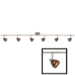 D168-66-BS-BRNS 6-light Bar Light (Brushed Steel / Brown Spot)