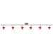 D168-66-BS-REDS 6-light Bar Light, Brushed Steel finish with Red Spot glass shades