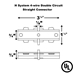 H System 4-wire Double Circuit Straight Connector 50151 Specification