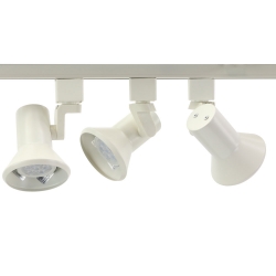 GU10 Flared Stepped LED Track Lighting Kit White 4080-3KIT-27K-WH