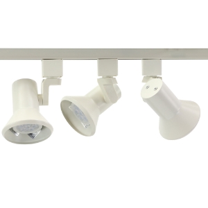 GU10 Flared Stepped LED Track Lighting Kit White 4080-3KIT-27K-WH