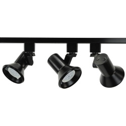 GU10 Flared Stepped LED Track Lighting Kit Black 4080-3KIT-27K-BK