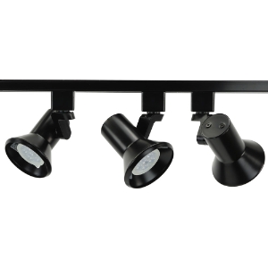 GU10 Flared Stepped LED Track Lighting Kit Black 4080-3KIT-27K-BK