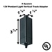 12V Pendant Light Vertical Track Adapter 50119 Specification