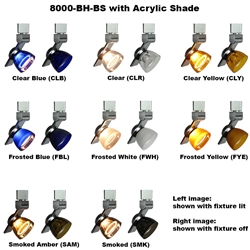 LED Track Lighting Fixture GU10 3000K Warm White 8000-BH-BS-Acrylic Color Chart