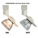 LED Track Lighting Fixture 8000-BH-WH with CLR Shade