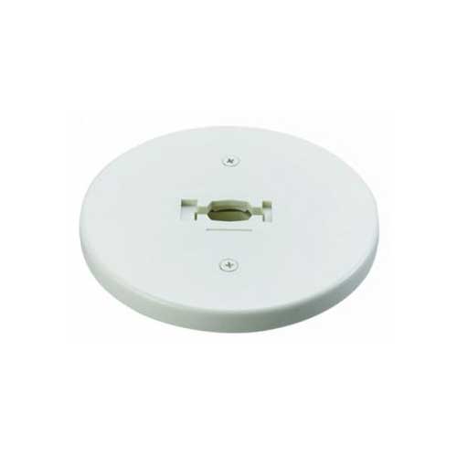 H System Single Circuit Line Voltage Round Monopoint Plate Adapter 50107 White