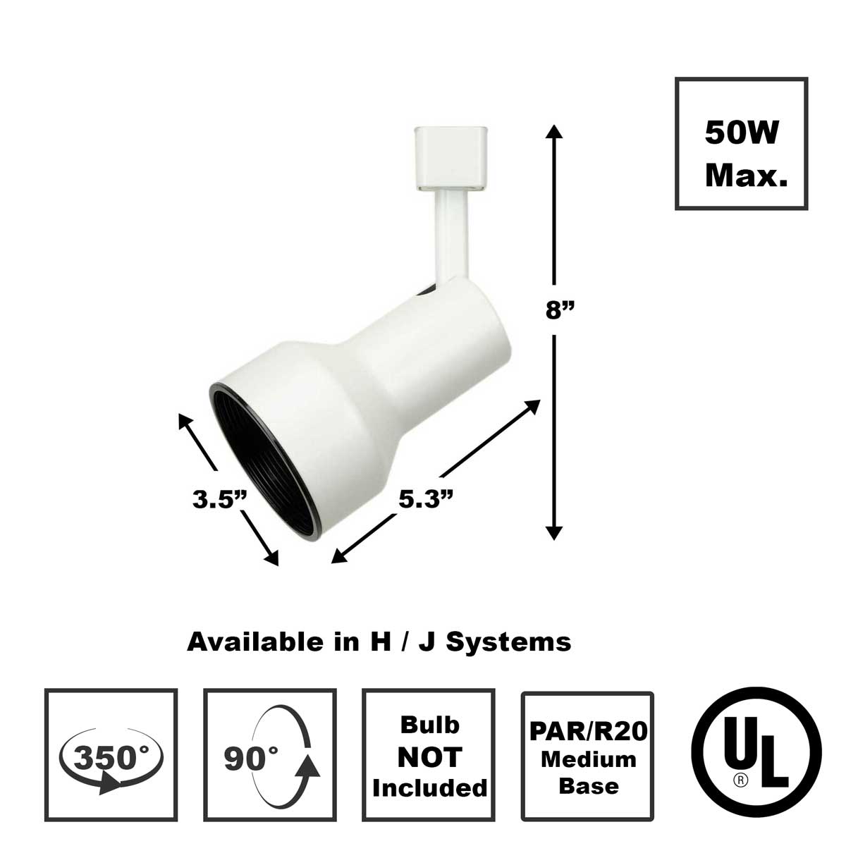 Line Voltage Track Lighting Step Back PAR20 50W 50008 Direct-Lighting ...