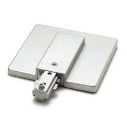H System Single Circuit Track Lighting Live End Connector with Outlet Box Cover 50106 Brushed Steel