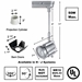 Low Voltage Track Lighting Fixture with 6" Extension Stem 50037 Specification