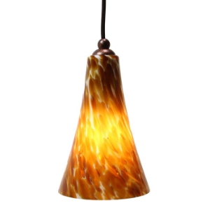 DPN-24-6-AMP Amber Colored Bell Shaped Glass Pendant Light 