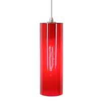 DPN-26-6-RED Red Cylinder Shaped Pendant Lighting
