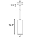 Cylinder Pendant Lighting DPN-26-6-CLEAR - DPN-26-6-CLEAR-DCP-84-BS