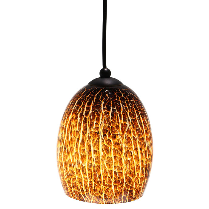 DPN-27-6-AMCK Brown Colored Dome Shaped Glass Pendant Light 