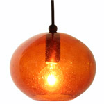 DPN-28-6-AMBCB Amber Colored Rounded Shaped Glass Pendant Light 