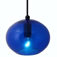 DPN-28-6-BLUECB Amber Colored Rounded Shaped Glass Pendant Light 