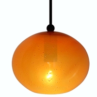 DPN-28-6-ORGCB Orange Colored Rounded Shaped Glass Pendant Light 
