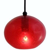 DPN-28-6-REDCB Red Colored Rounded Shaped Glass Pendant Light 