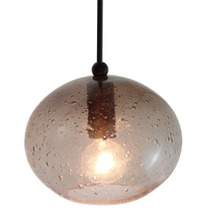 DPN-28-6-SMOKEB Smokey Grey Colored Oval Shaped Glass Pendant Light 
