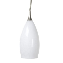 DPN-30-6-WH White Colored Teardrop Shaped Glass Pendant Light 