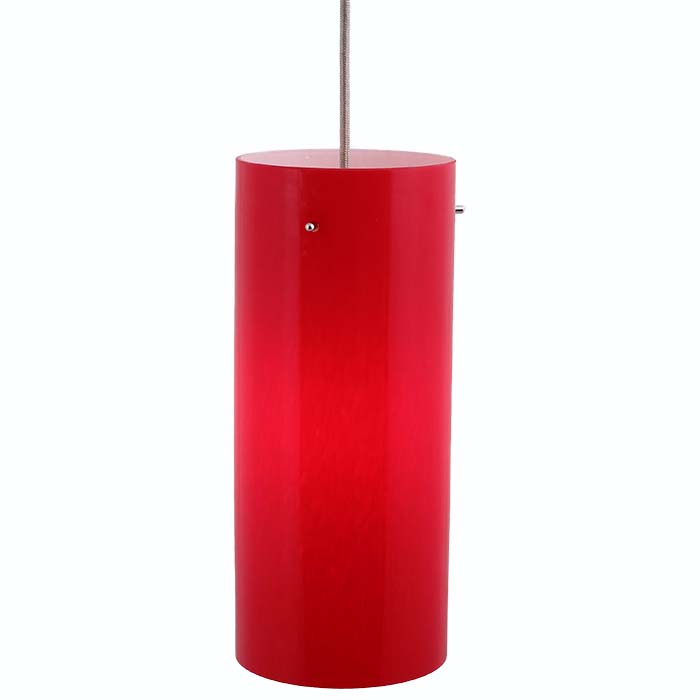 DPN-31-6-RED Red Colored Cyliner Shaped Glass Pendant Light 