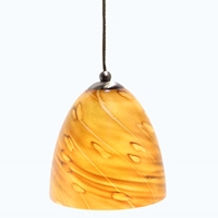 DPN-32-6-AMSP Amber Colored Dome Shaped Glass Pendant Light 
