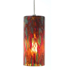 DPN-34-6-REDSP Red Colored Cylinder Shaped Glass Pendant Light 