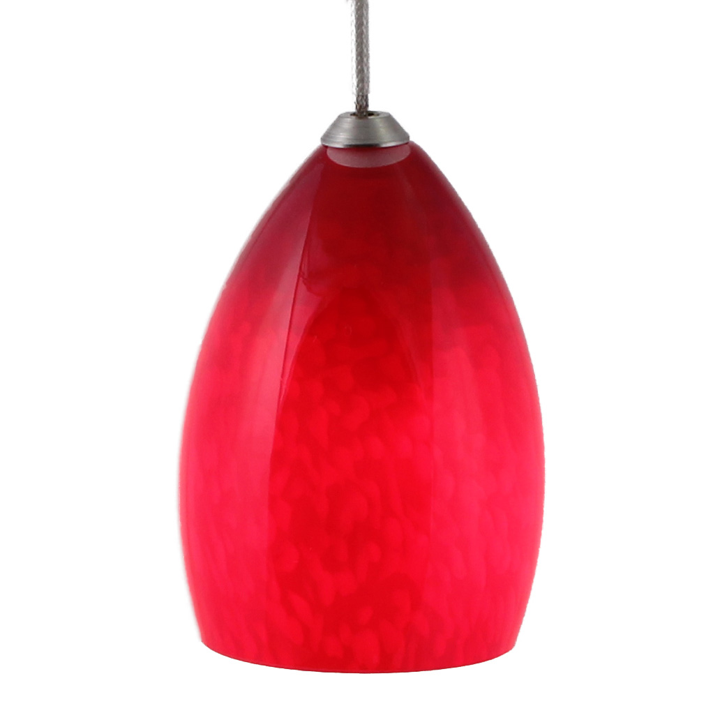 DPNL-22-6-RED Red Colored Dome Shaped Glass Pendant Light