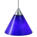 DPNL-25-6-BLUE Blue Colored Cone Shaped Glass Pendant Light