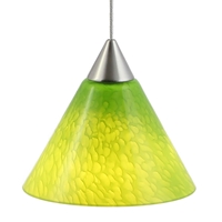 DPNL-25-6-GRN Green Colored Cone Shaped Glass Pendant Light
