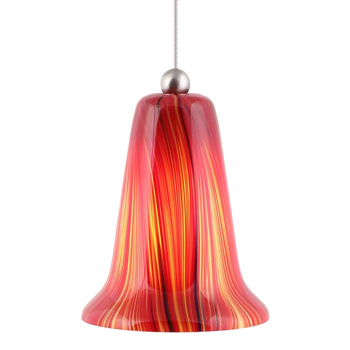 DPNL-29-6-REDF Red Colored Bell Shaped Glass Pendant Light