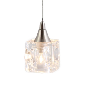 DPNL-35-6-CLEAR Cube Shaped Glass Pendant Light