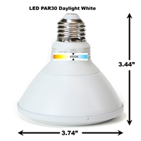 PAR30 LED Light Bulb 13W 6500K Daylight White - White Finish  PAR30 LED Bulb, LED Bulbs, Light Bulbs, PAR30, PAR, LED,  Daylight White, 6500K, LB-1001-WH-653K