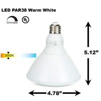 PAR38 LED Light Bulb 13W 3000K Warm White - White Finish   PAR38 LED Bulb, LED Bulbs, Light Bulbs, PAR38, PAR, LED,  Warm White, 3000K, LB-3002-WH-3K